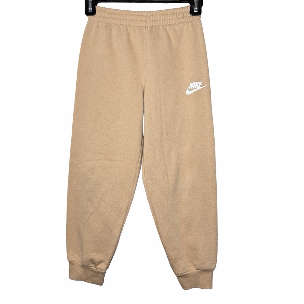 Nike Sportswear Club Fleece Joggers Hemp Beige Kids Size 6-7Y Sweatpants
